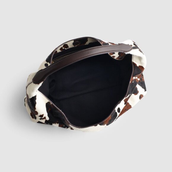 Madewell Leather Shoulder Bag in Cow Print NWT - Picture 2 of 4